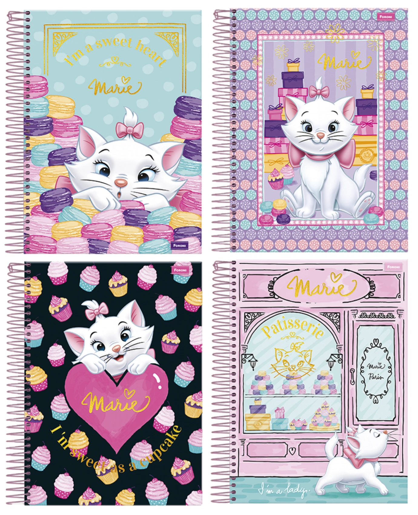 Caderno Capa Dura Espiral Marie Foroni 200mm X 275mm 200 Folhas