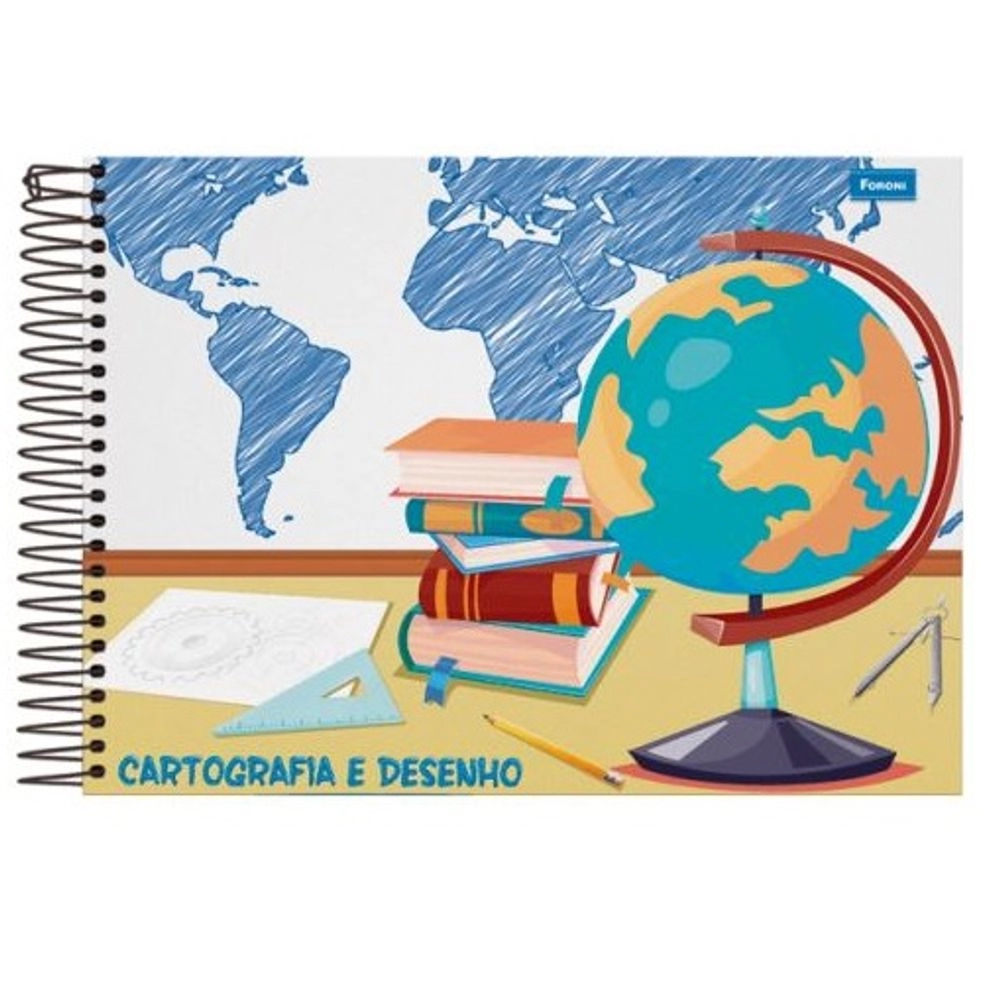 Caderno Cartografia Capa Dura Art Studio 96fls