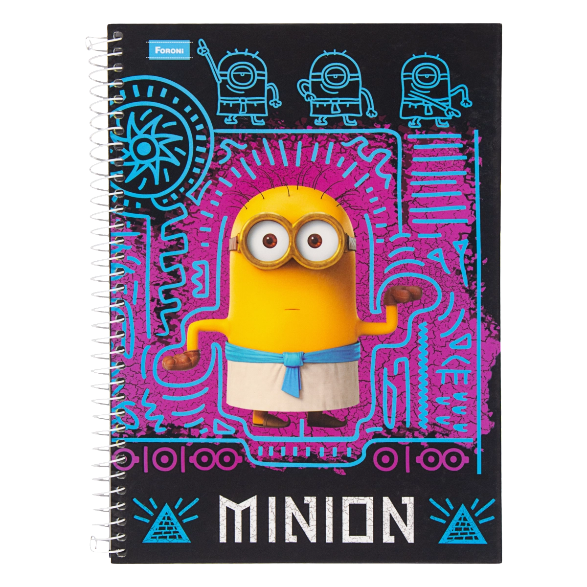 Caderno Capa Dura Espiral Minion Foroni 200mm X 275mm 96 Folhas