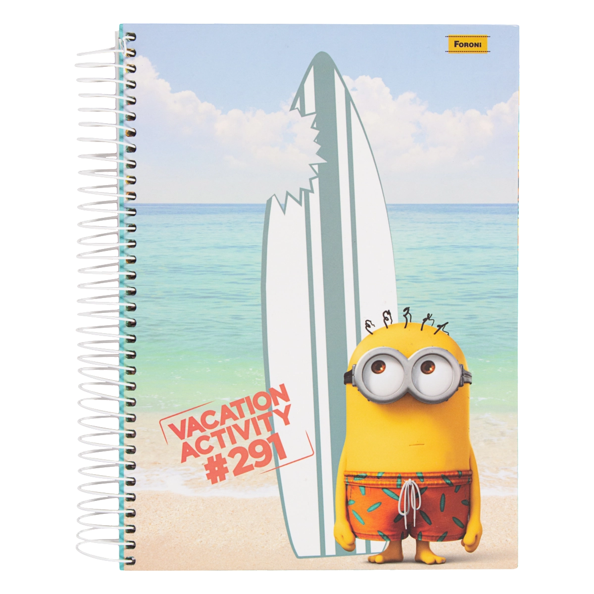 Caderno Capa Dura Espiral Minion Foroni 200mm X 275mm 200 Folhas