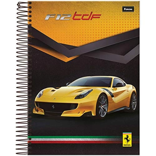 Caderno 10 Matérias Capa Dura 2019 Ferrari 200 Folhas, Foroni 8731, Multicor, 4 Unidades