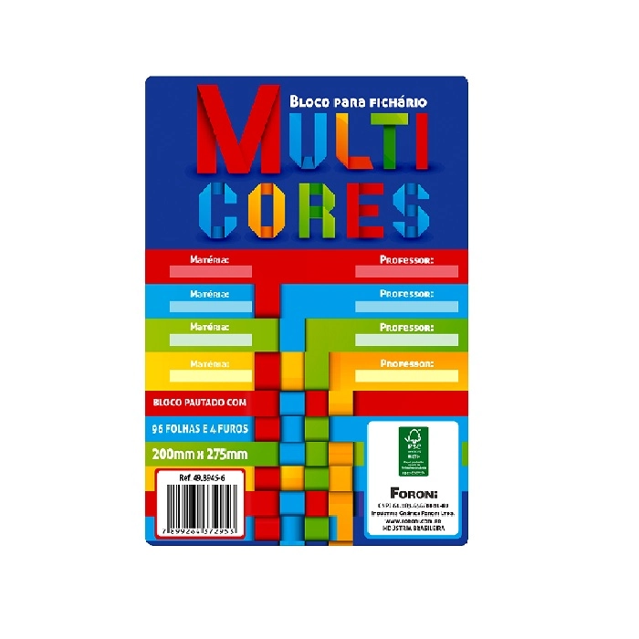 Bloco Foroni Fichario Multi Cores Uni 4 96f 498945