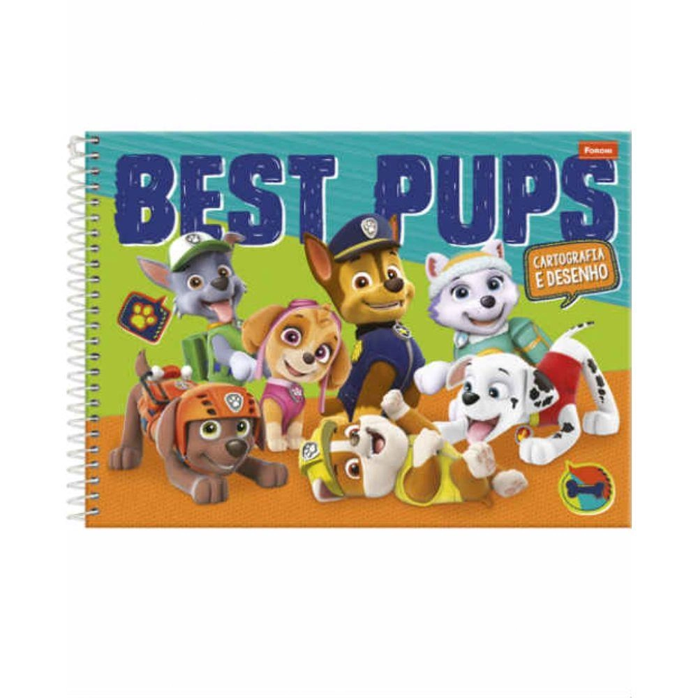 Caderno De Desenho Capa Dura Paw Patrol Foroni 275mm X 200mm 96 Folhas