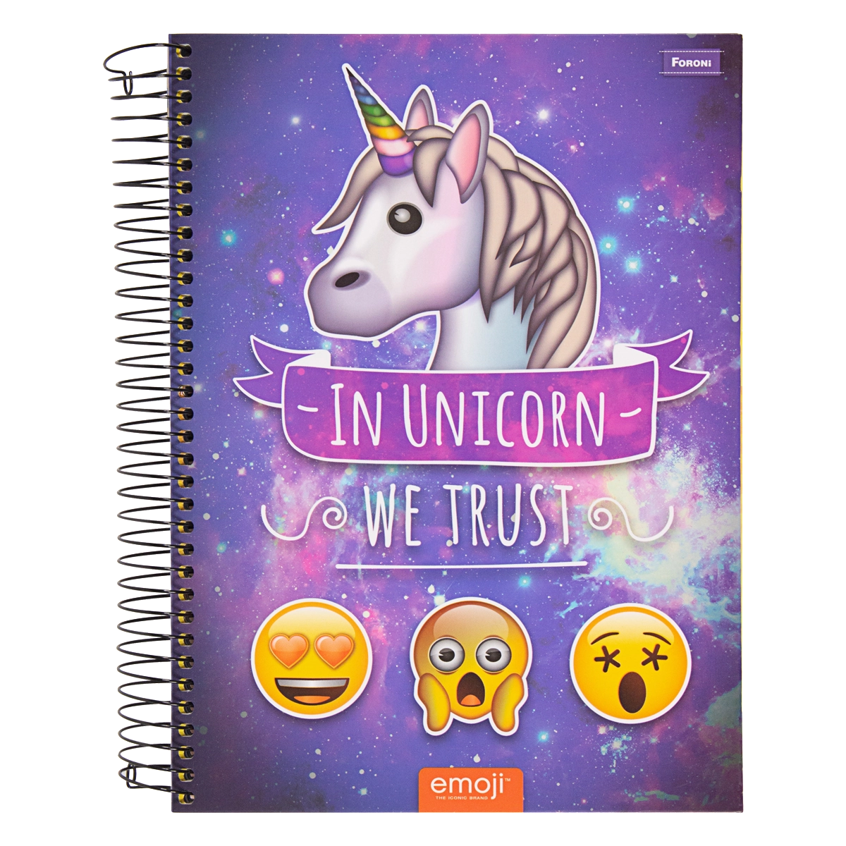 Caderno Capa Dura Espiral Emoji Foroni 200mm X 275mm 200 Folhas
