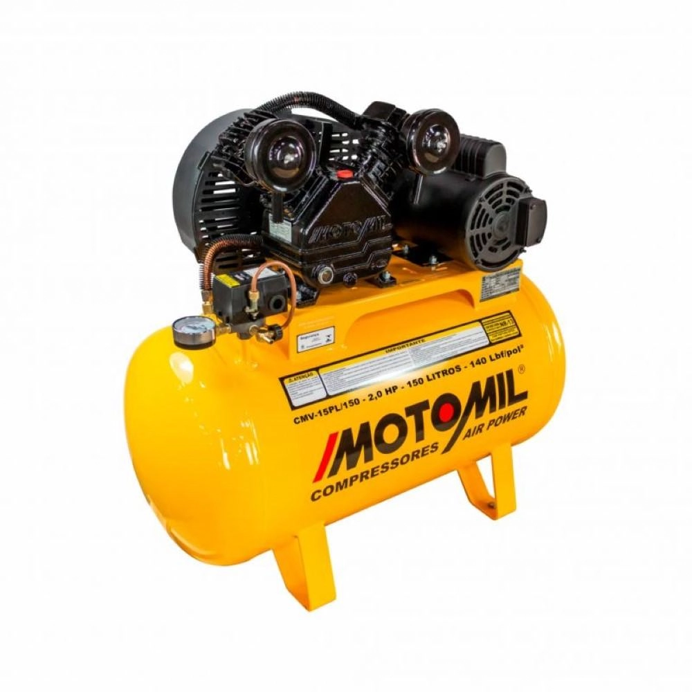 Compressor Air Power Monofásico 127/220v 150l Cmv-15pl/150 Motomil