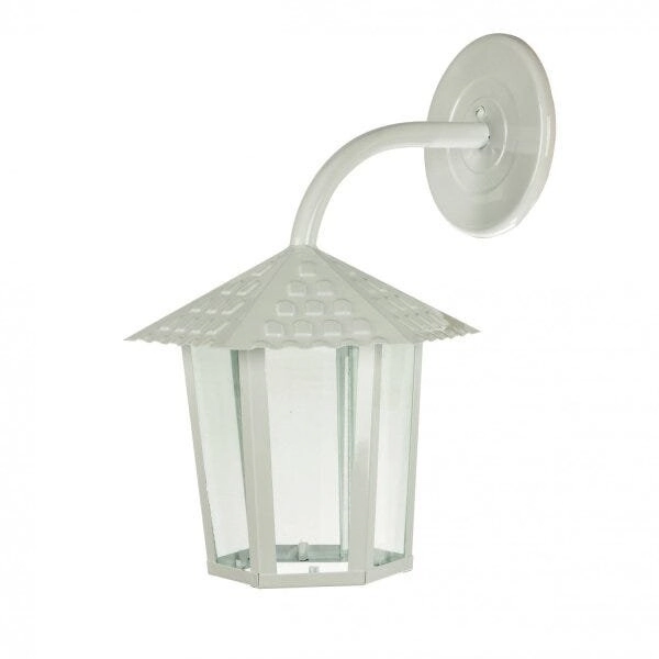 Arandela Colonial Sextavada Vidro Liso 109400-04 Blumenau Branco