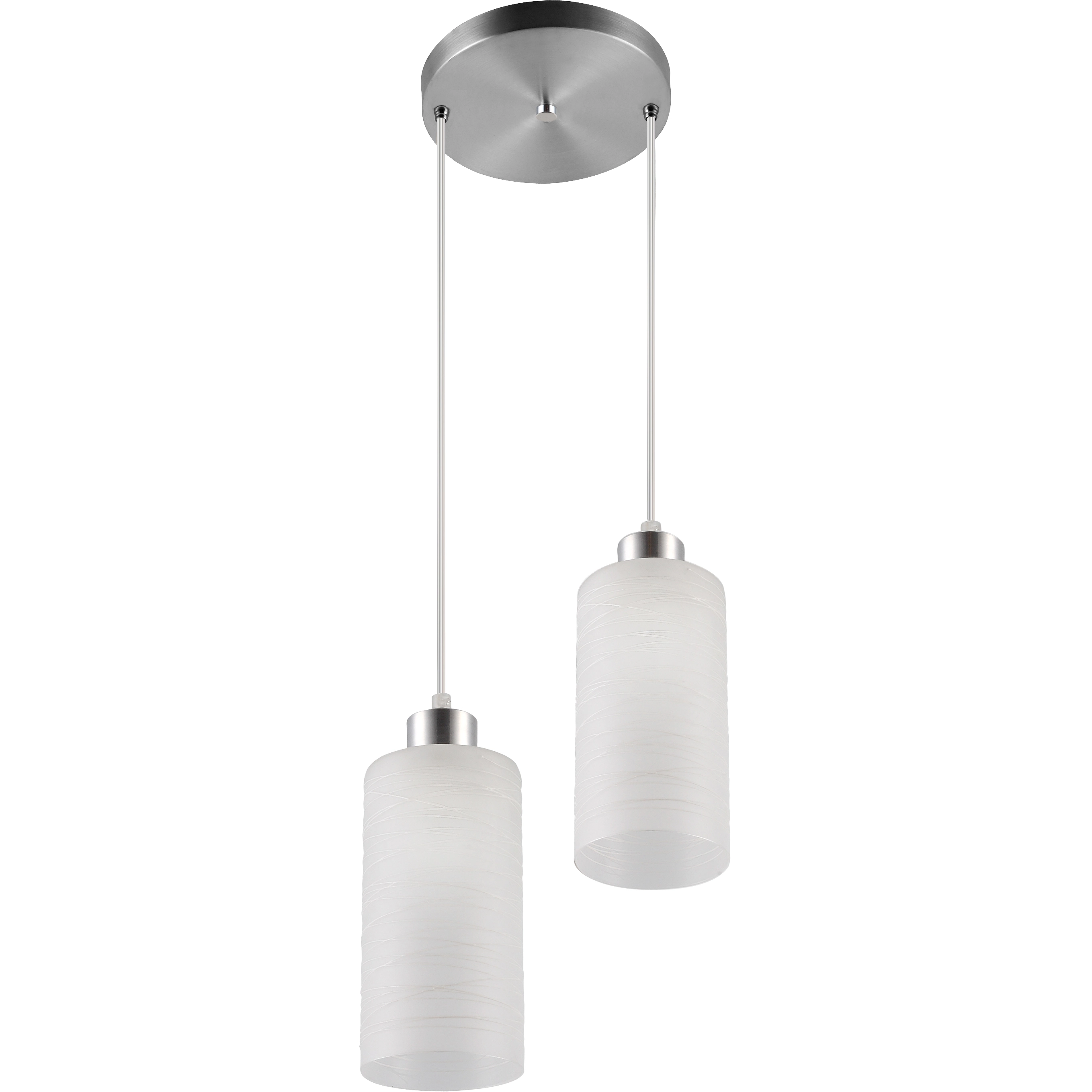 Pendente 2 Lâmpadas Branco Vidro Jasmim Blumenau