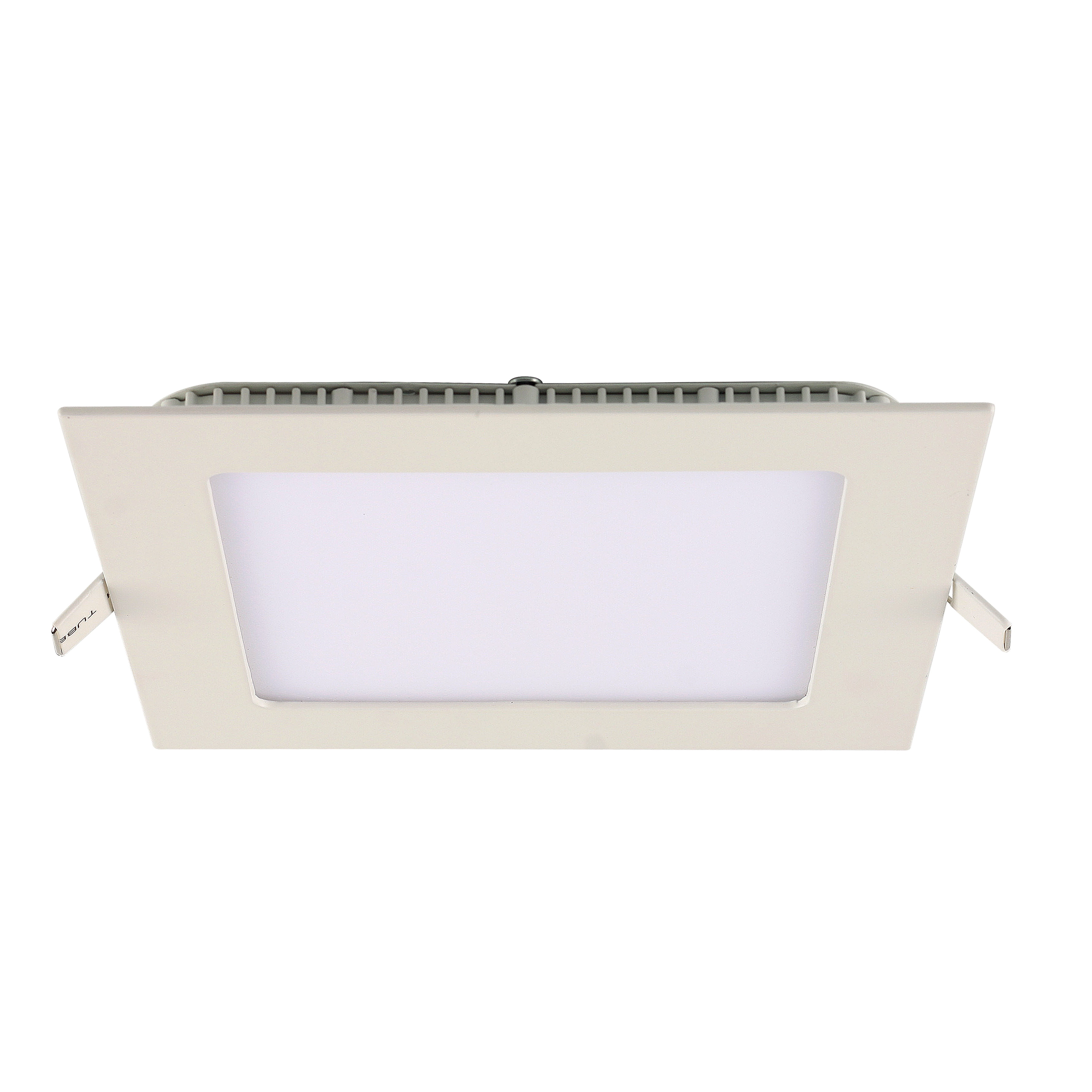Painel de Led Embutir Quadrado Luz Amarela 12W Blumenau Iluminação 17x17cm Branco Bivolt