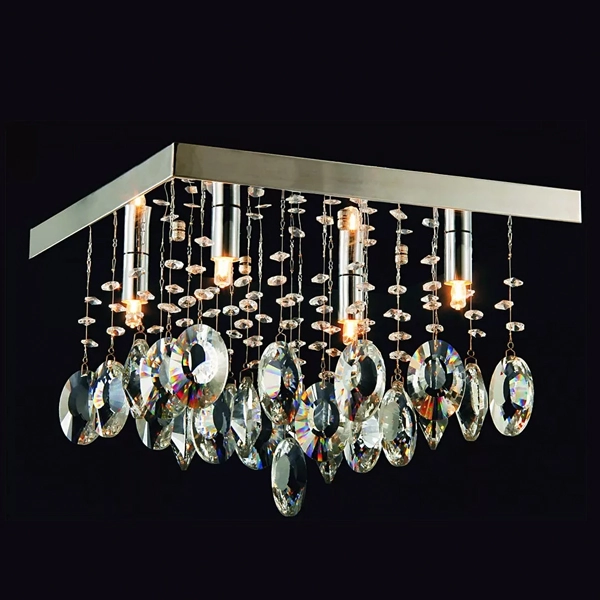 Plafon 4 Lâmpadas Transparente Cristal Blumenau