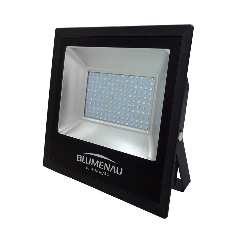 Refletor Blumenau Led Slim Preto 150w Bivolt 6000k Luz Branca