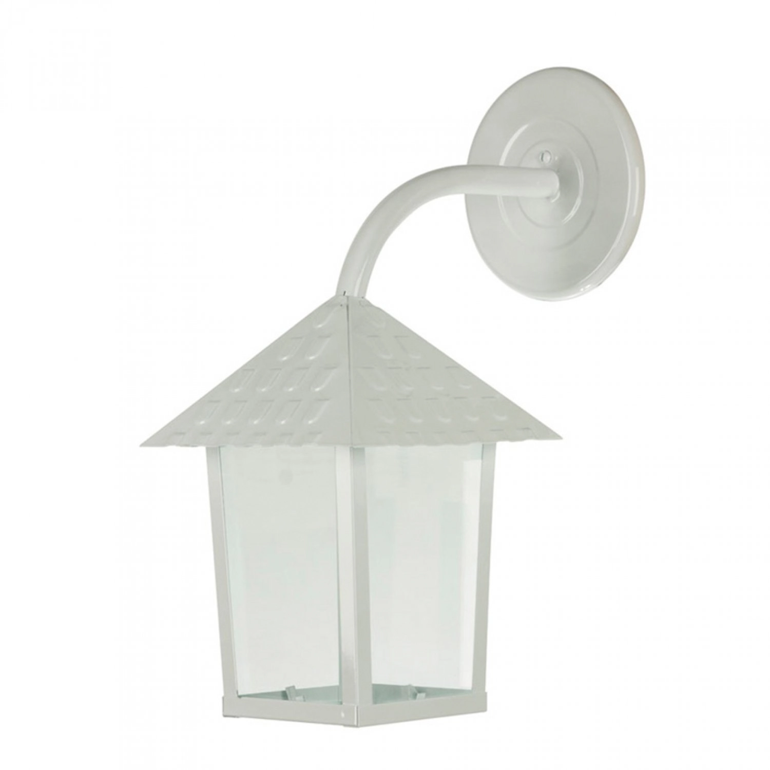 Arandela Quadrada 1x E27 Vidro Liso Colonial Blumenau Branco Fosco