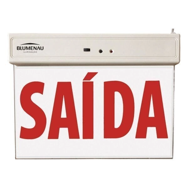 Placa De Saída De Emergência Led Face Dupla 100/240v 40220040 Blumenau Vermelha