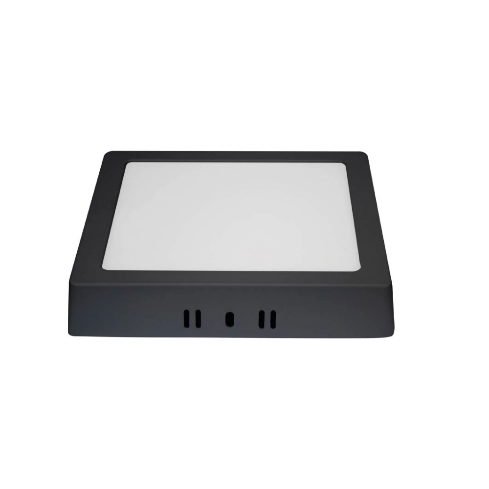 Painel De Led Blumenau Quadrado Sobrepor 12w Bivolt Preto 4100k Neutro Suave