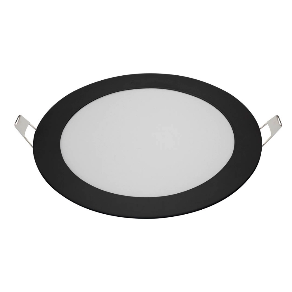 Painel De Led Blumenau Redondo Embutir 18w Bivolt Preto 4100k Neutro Suave