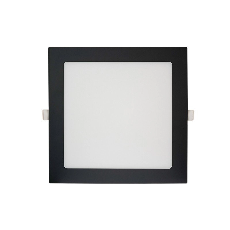 Painel De Led Blumenau Quadrado De Embutir 18w Bivolt Preto 4100k Luz Neutra
