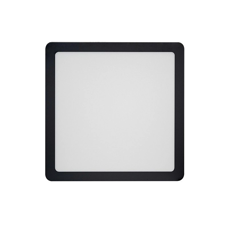 Painel De Led Blumenau Quadrado De Sobrepor 18w Bivolt Preto 4100k Luz Neutra