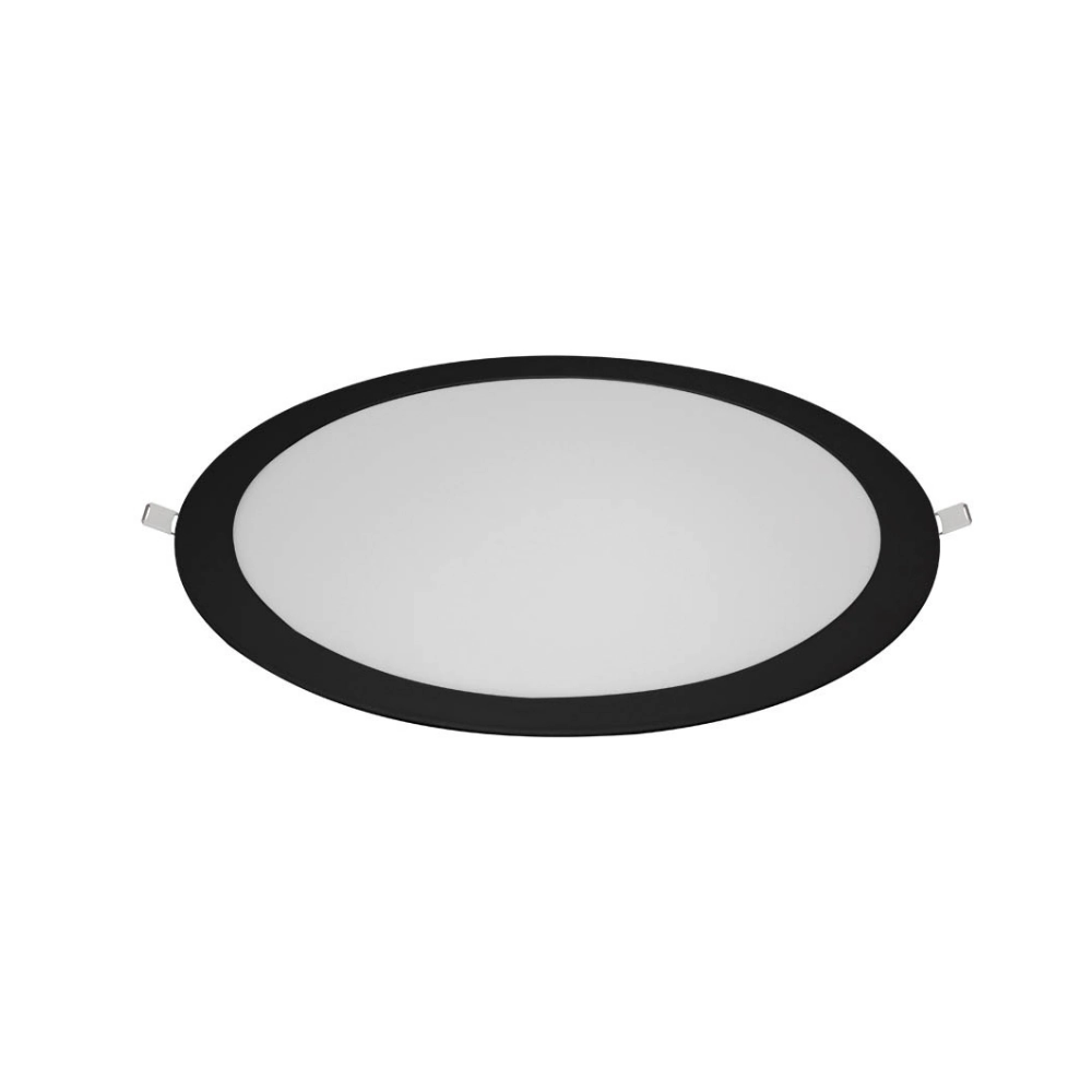 Painel De Led Blumenau Redondo Embutir 24w Bivolt Preto 6500k Branco Frio