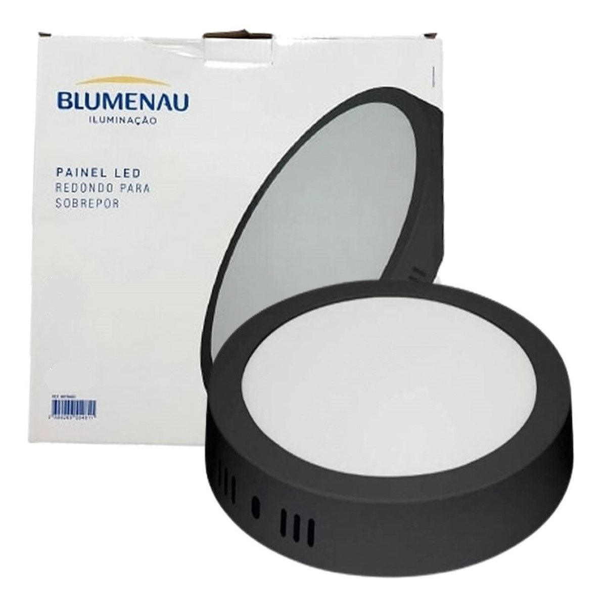 Plafon Redondo Sobrepor 24w Preto Branco Neutro Blumenau