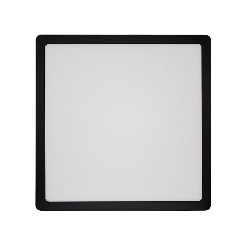 Painel De Led Blumenau Quadrado De Sobrepor 24w Bivolt Preto 4100k Luz Neutra