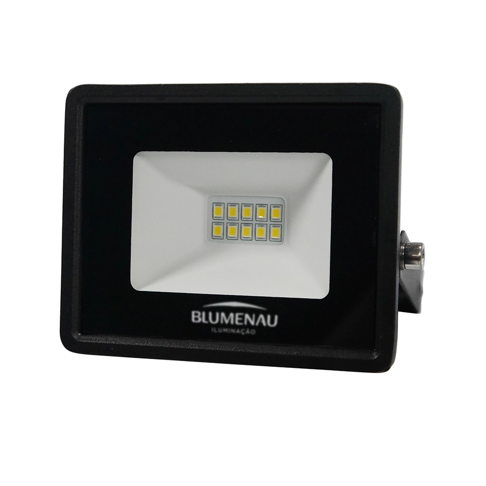 Refletor Led Tech Blumenau Alumínio Ip65 10w Preto 3000k 76103000