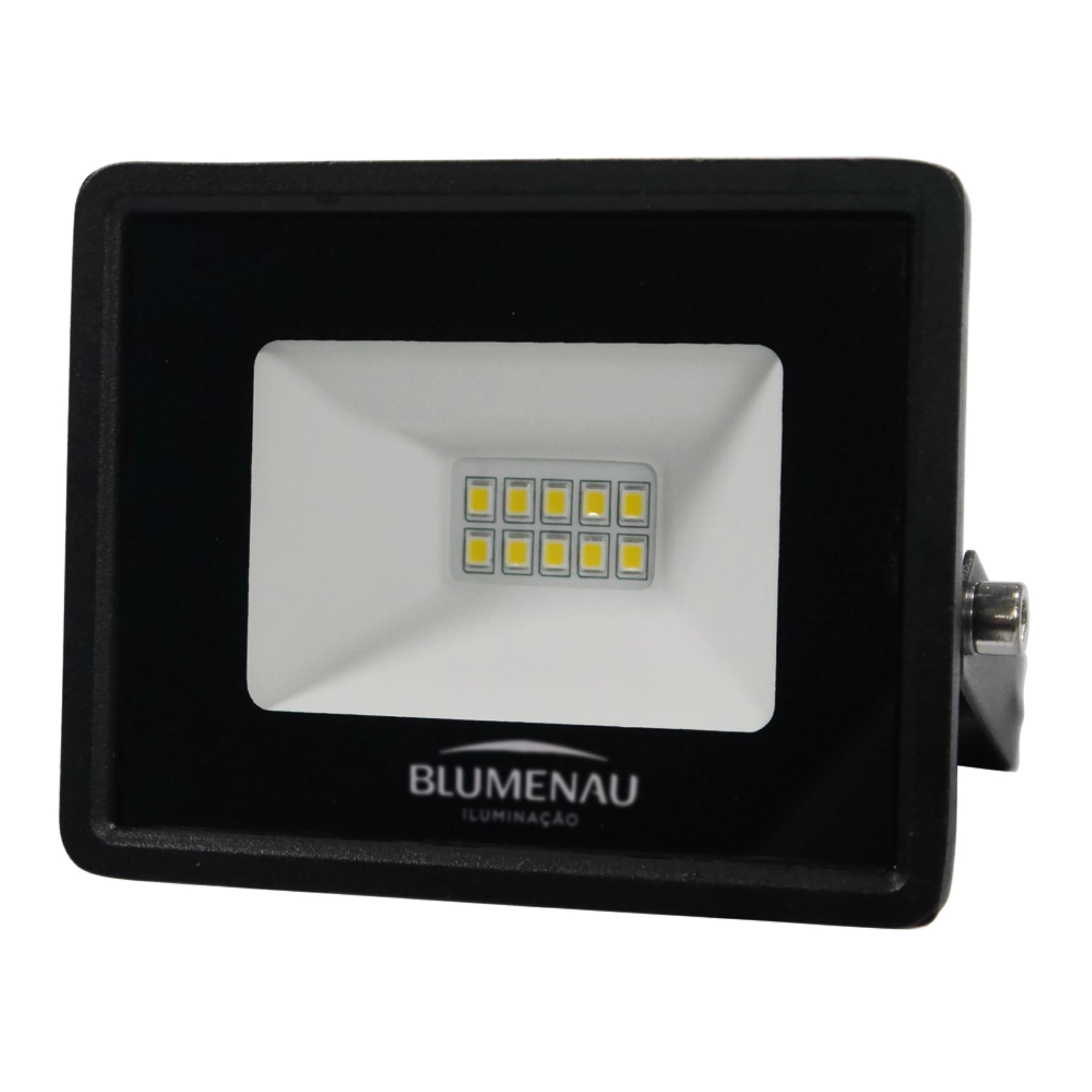 Refletor Com LED Preto 10W Luz Branca 8,5x10,3cm Tech Bivolt IP65 Blumenau Iluminação