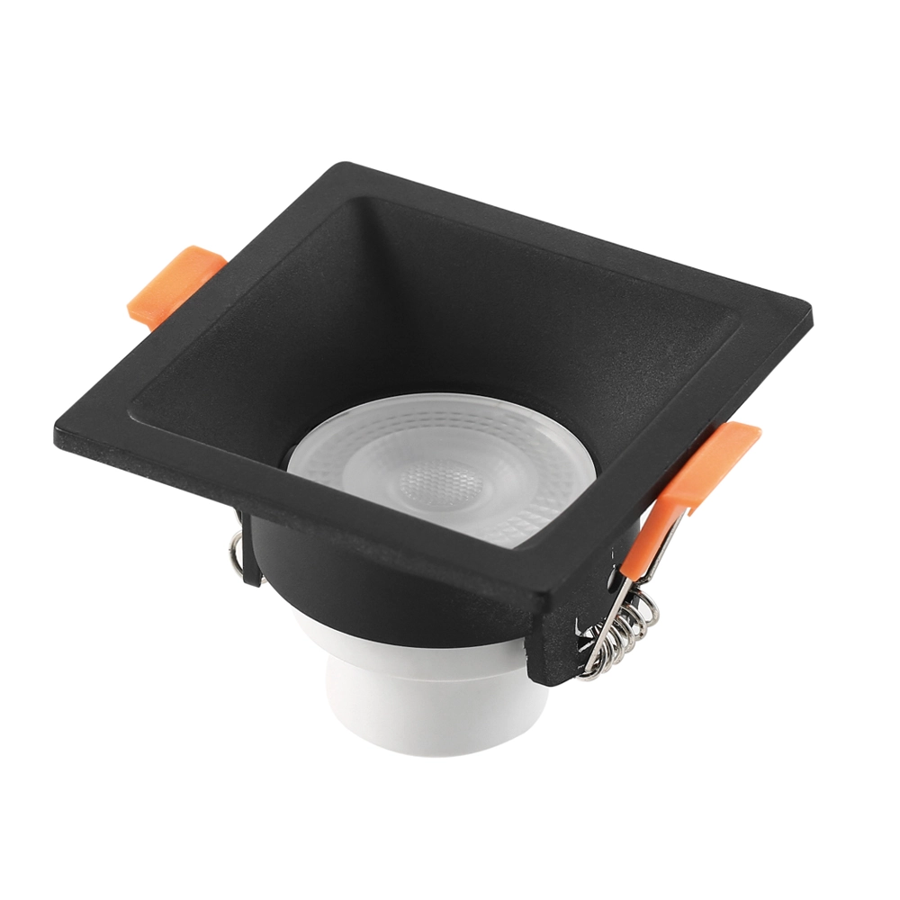 Spot Recuado Emb. Quad. 74mm ABS+PC 3W Bi-Volt LED 6.500K - Preto