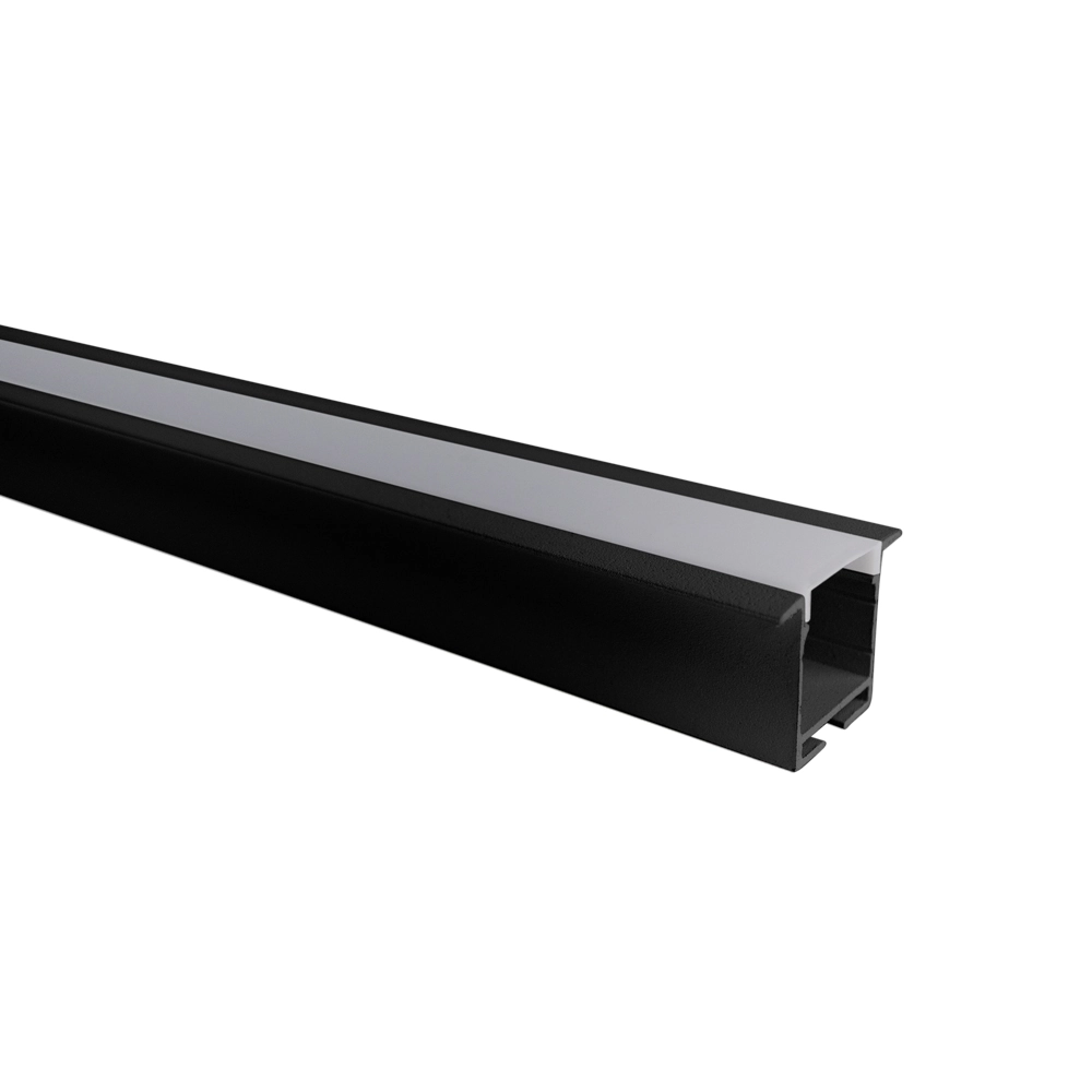 Perfil De Embutir Para Fita Led Blumenau Line 36mm Com 2 Metros - Preto - Único