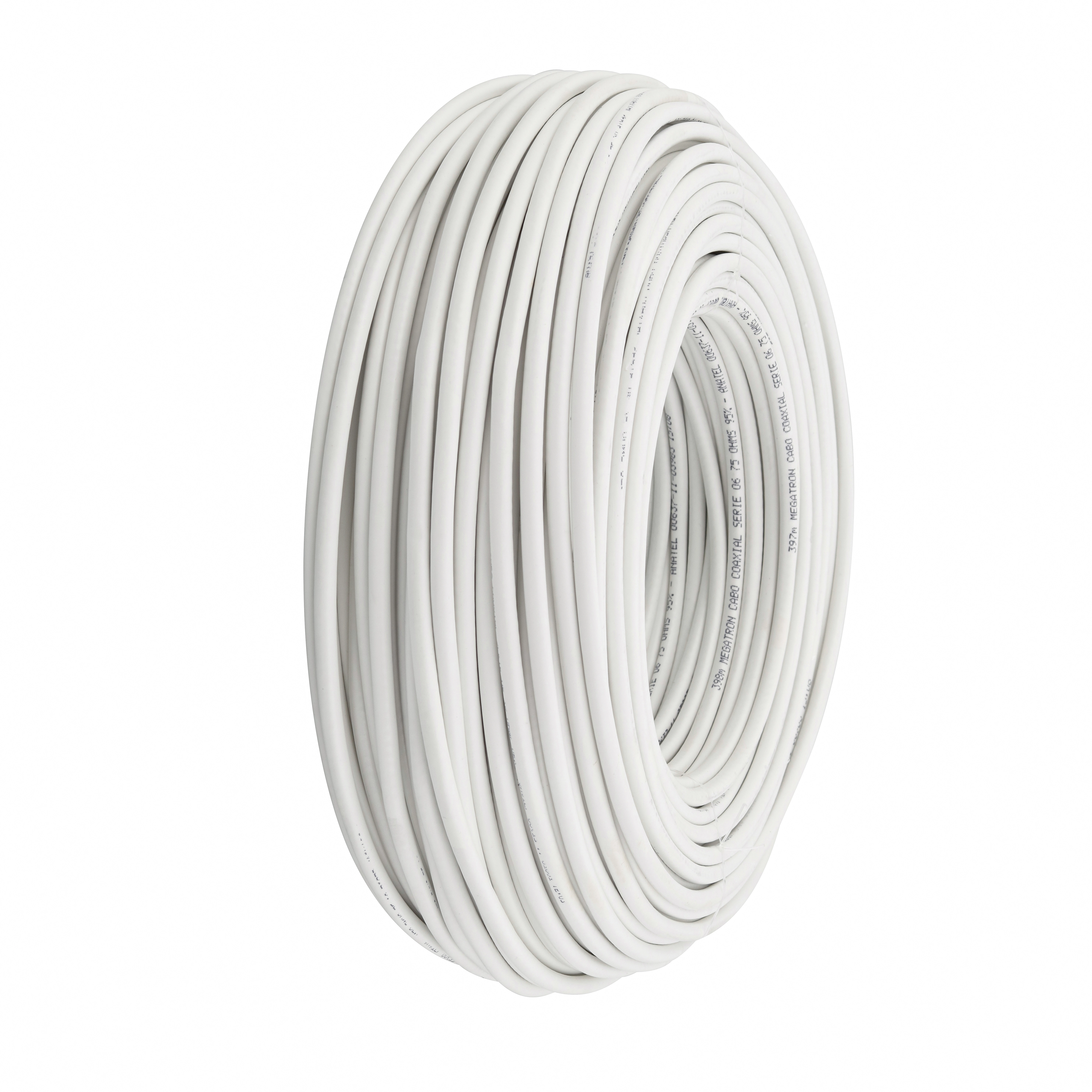 Cabo Coaxial RGC 06 95% 100 Metros Branco Megatron