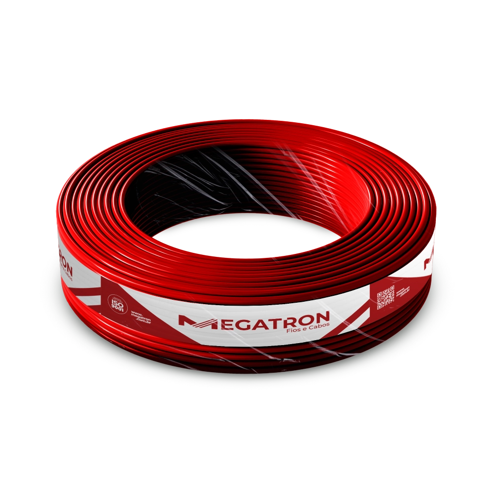 Cabo Com de dados Lan 4P Cat.6 F/UT Vermelho Rolo 100M Megatron