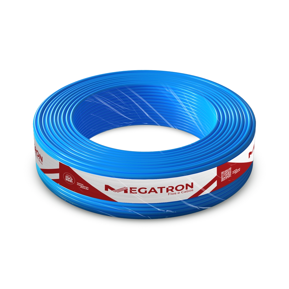 Cabo Com de dados Lan 4P Cat.6 F/UT Azul Rolo 100M Megatron