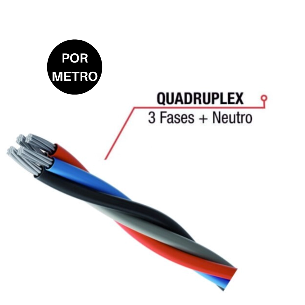 Cabo De Aluminio 25mm Quadruplex Isolado De 1kv De 100 Metros