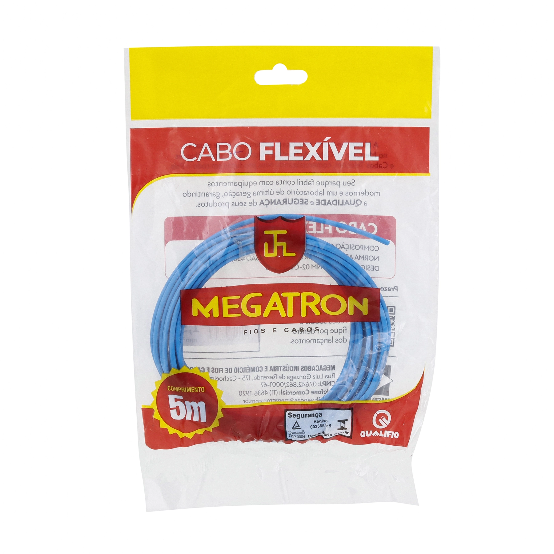 Cabo Flexível 1,5mm 5m Azul Megatron
