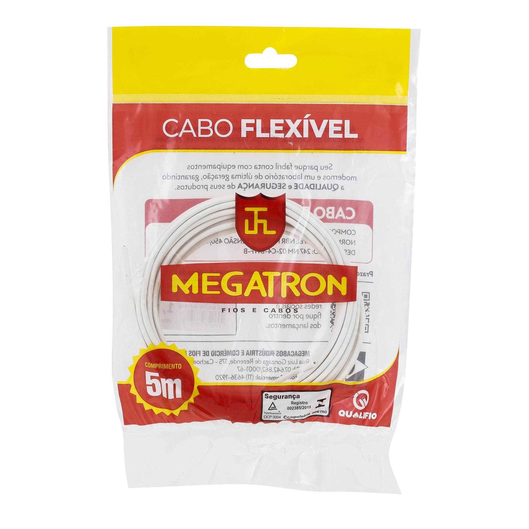 Cabo Flexível 1,5mm 5m Branco Megatron