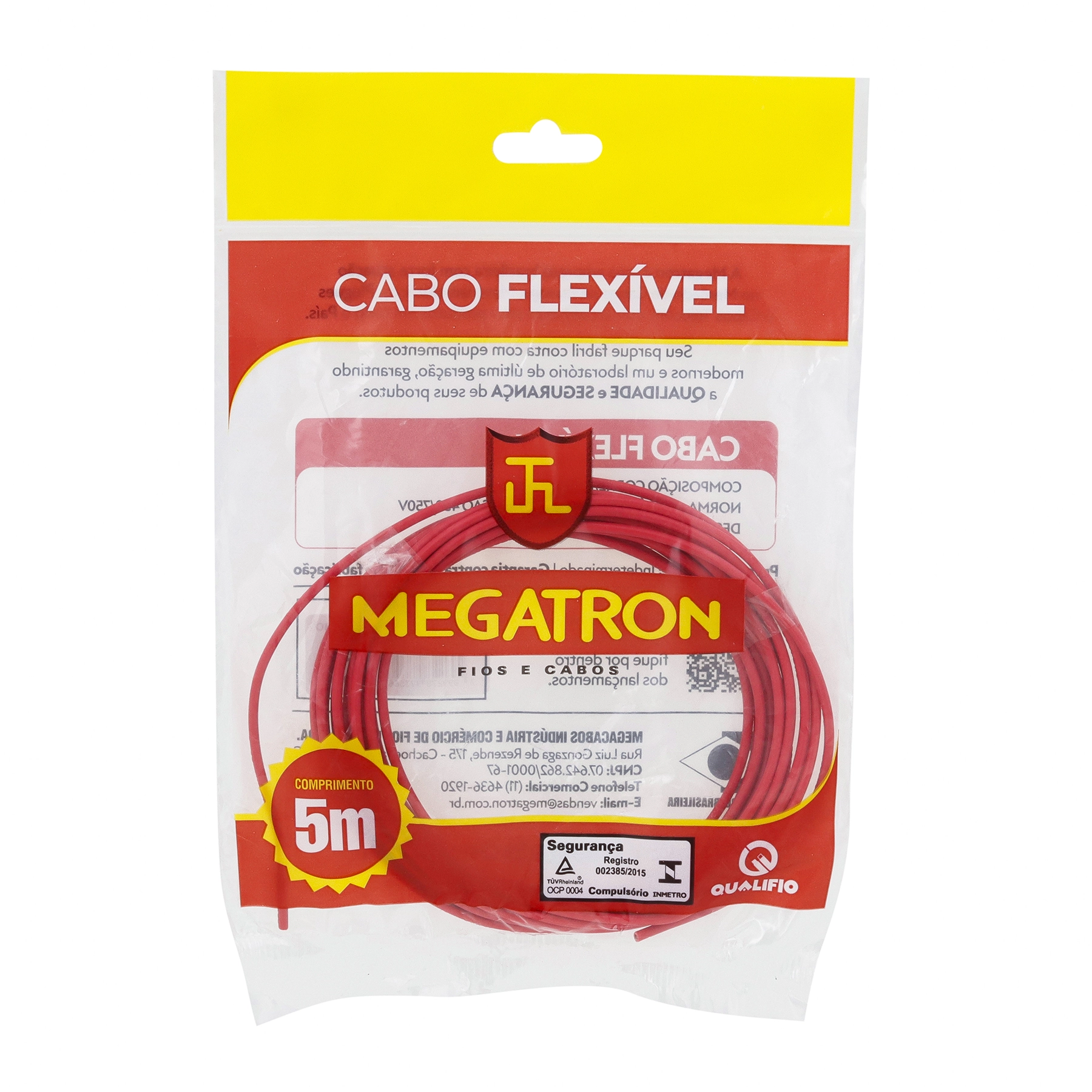 Cabo Flexível 1,5mm 5m Vermelho Megatron