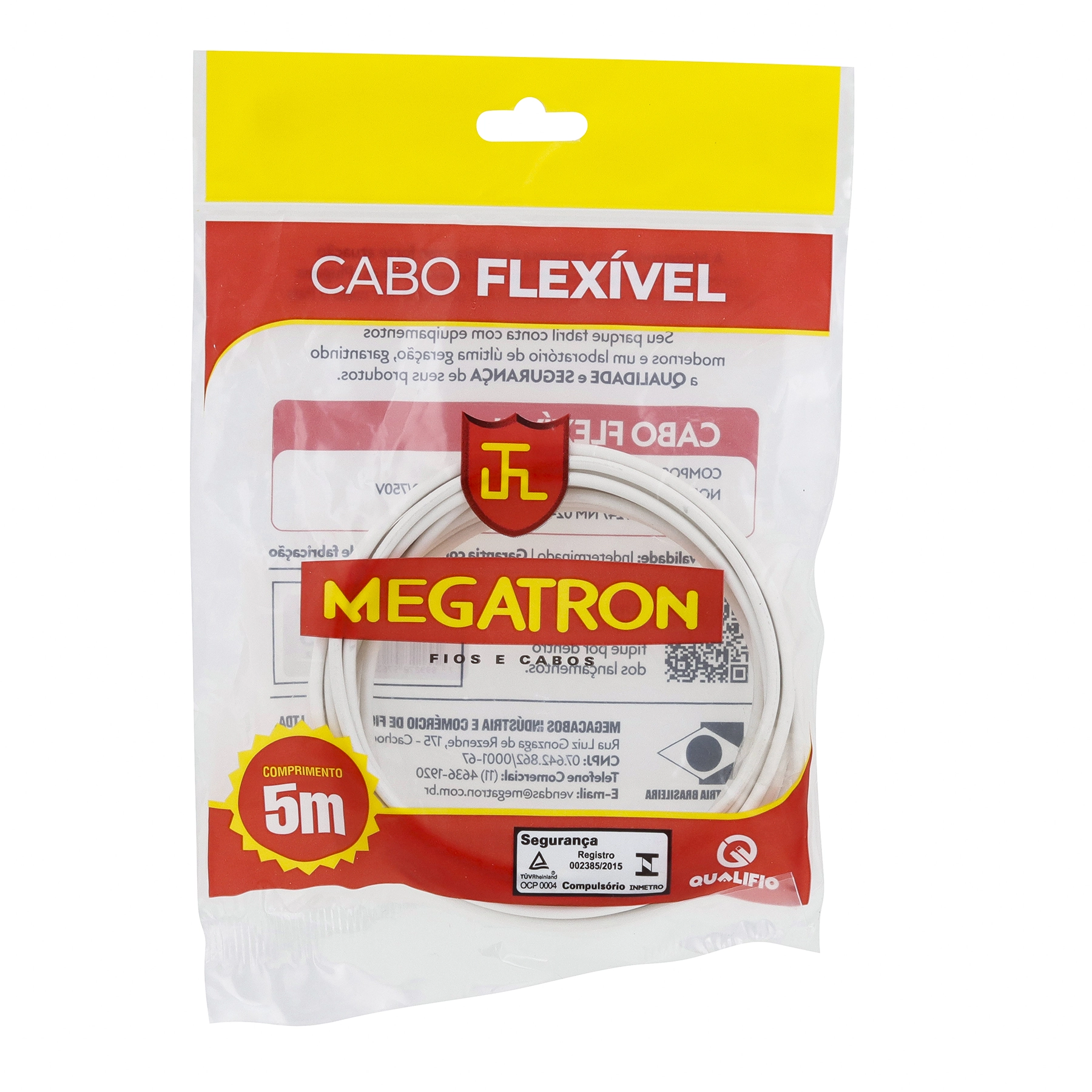 Cabo Flexível 2,5mm 5m Branco 750V Megatron