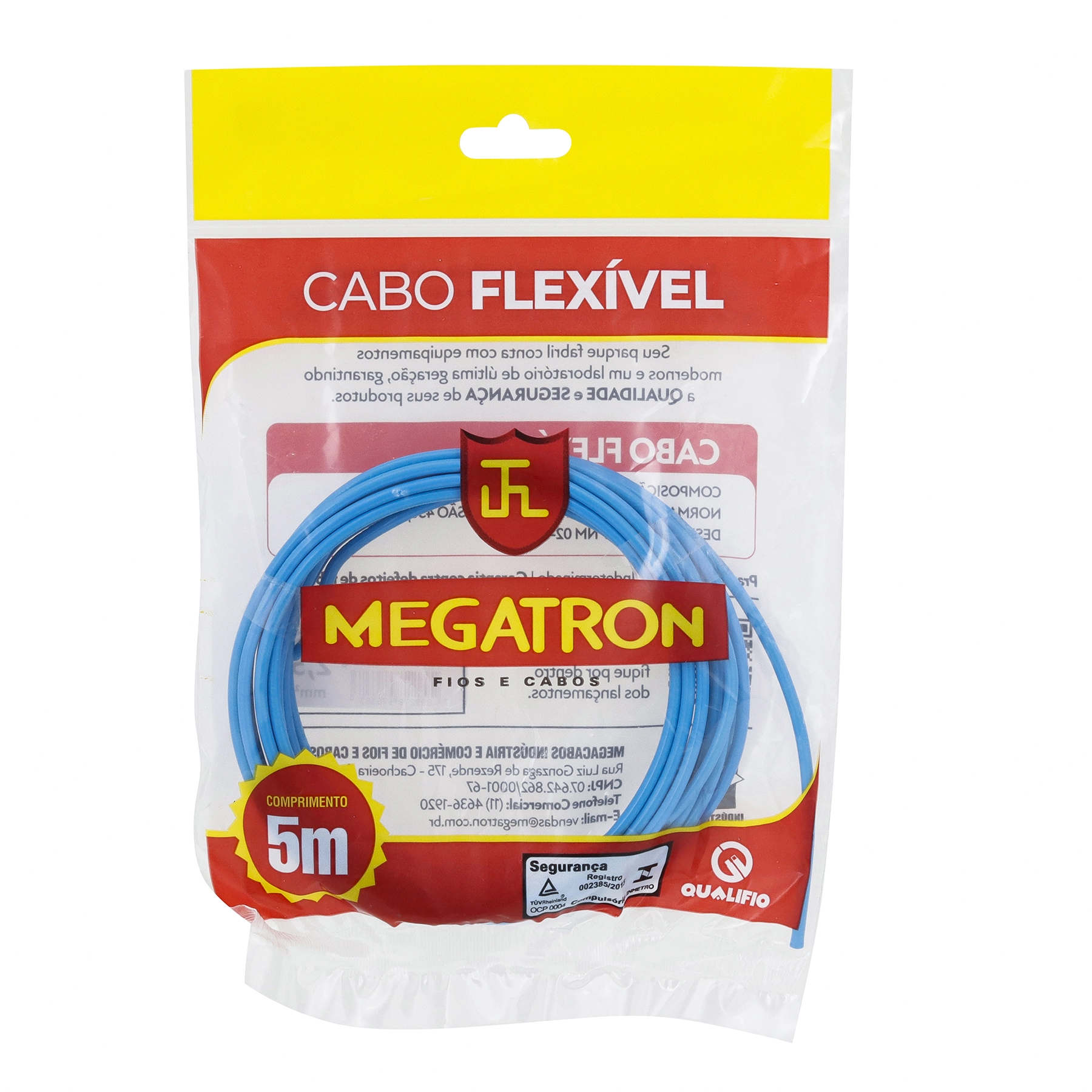 Cabo Flexível 2,5mm 5m Azul Megatron