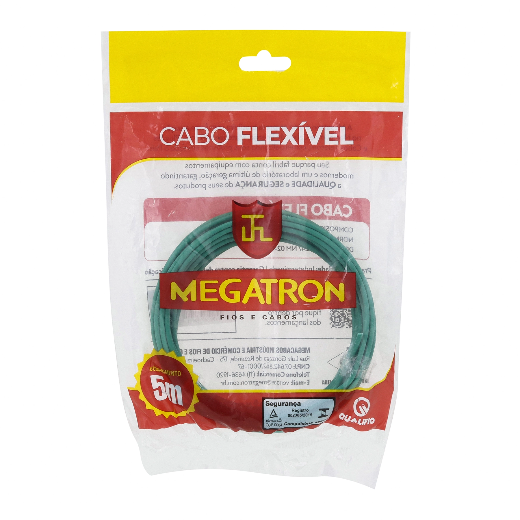 Cabo Flexível 2,5mm 5m Verde Megatron