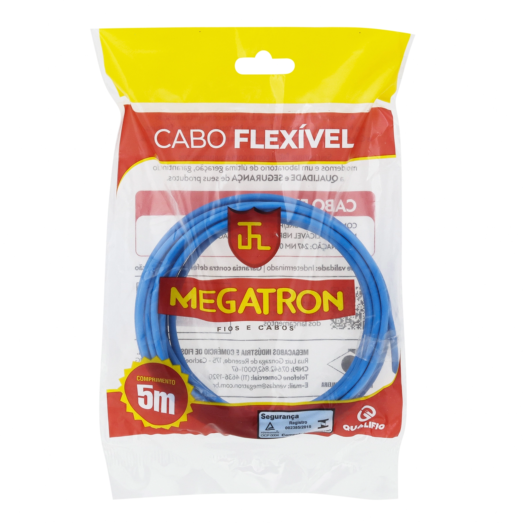 Cabo Flexível 4mm 5m Azul Megatron