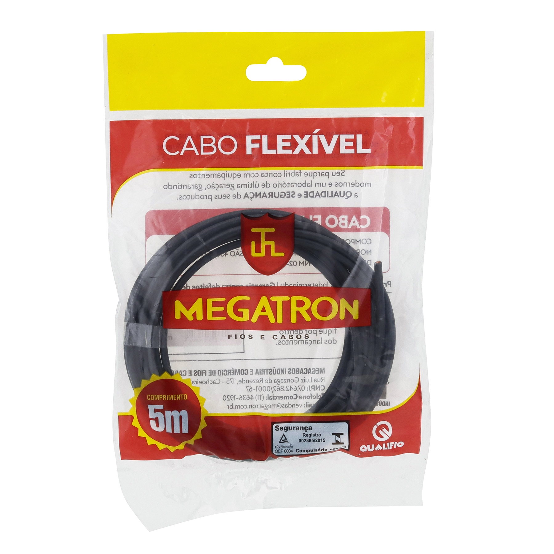 Cabo Flexível 4mm 5m Preto Megatron