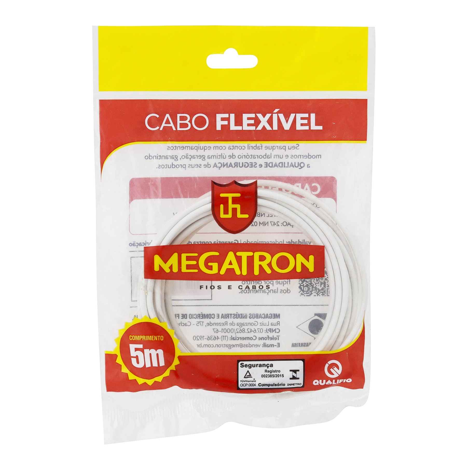 Cabo Flexível 4mm 5m Branco Megatron