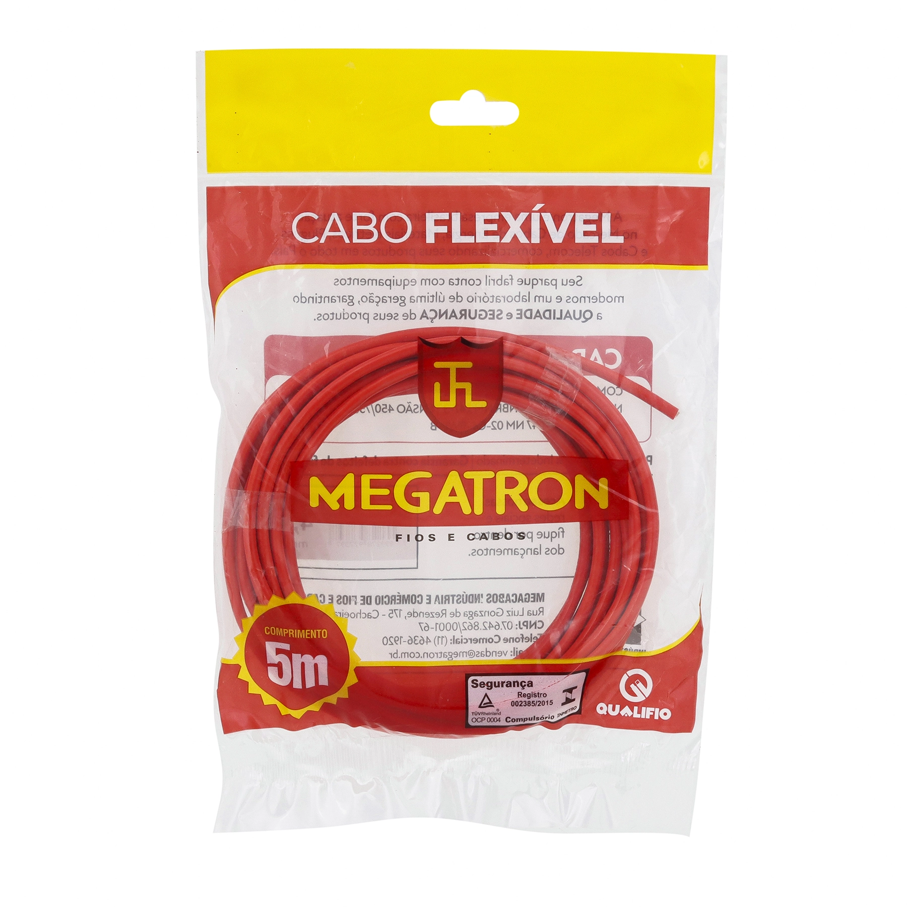 Cabo Flexível 4mm 5m Vermelho Megatron