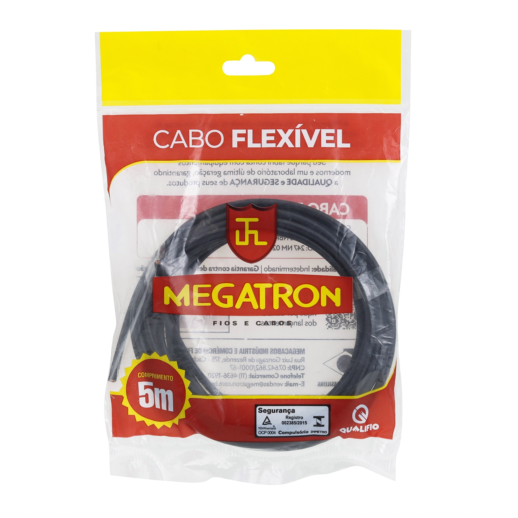 Cabo Flexível 6mm 5m Preto Megatron