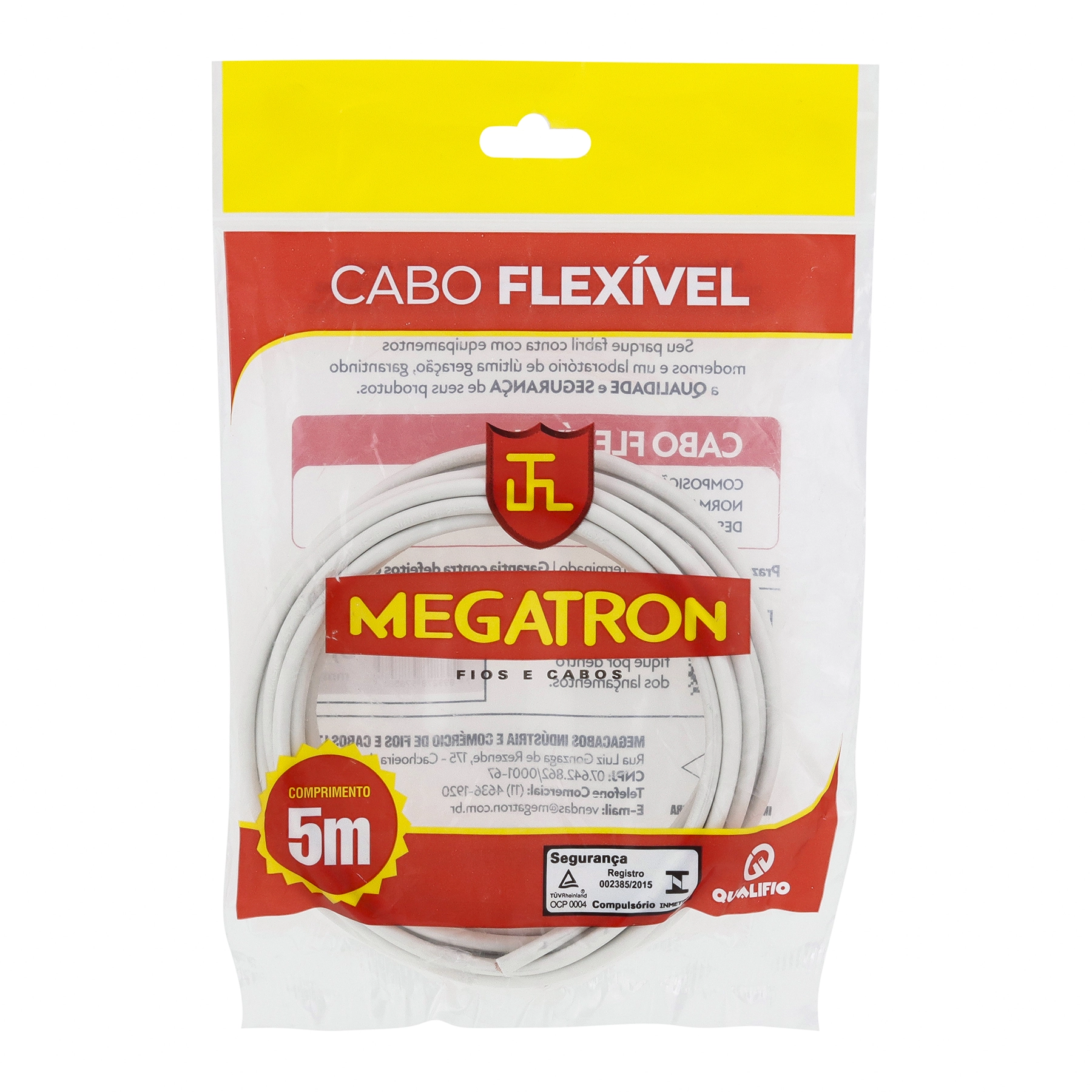 Cabo Flexível 6mm 5m Branco Megatron