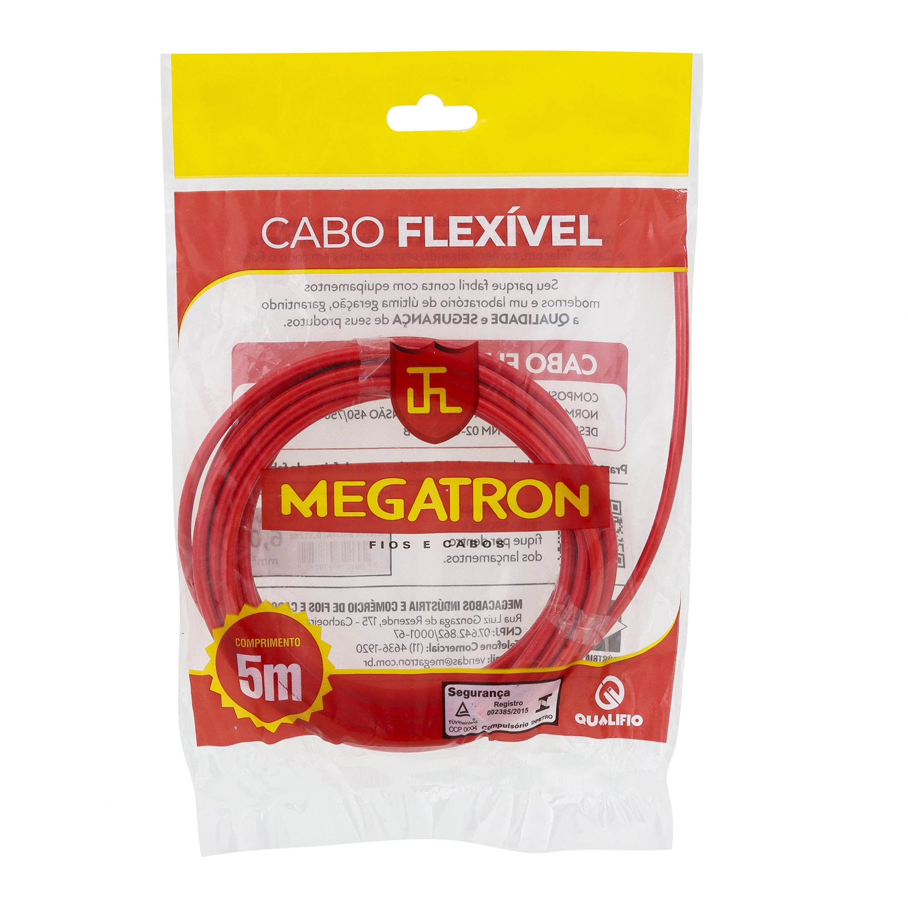 Cabo Flexível 6mm 5m Vermelho Megatron
