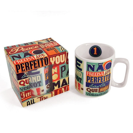 Caneca Reta Decorada Carpe Diem Sortida