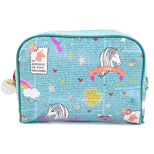 Necessaire Viagem Grande Mood Unicornio Azul