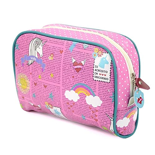 Necessaire Viagem Grande Mood Unicornio Rosa