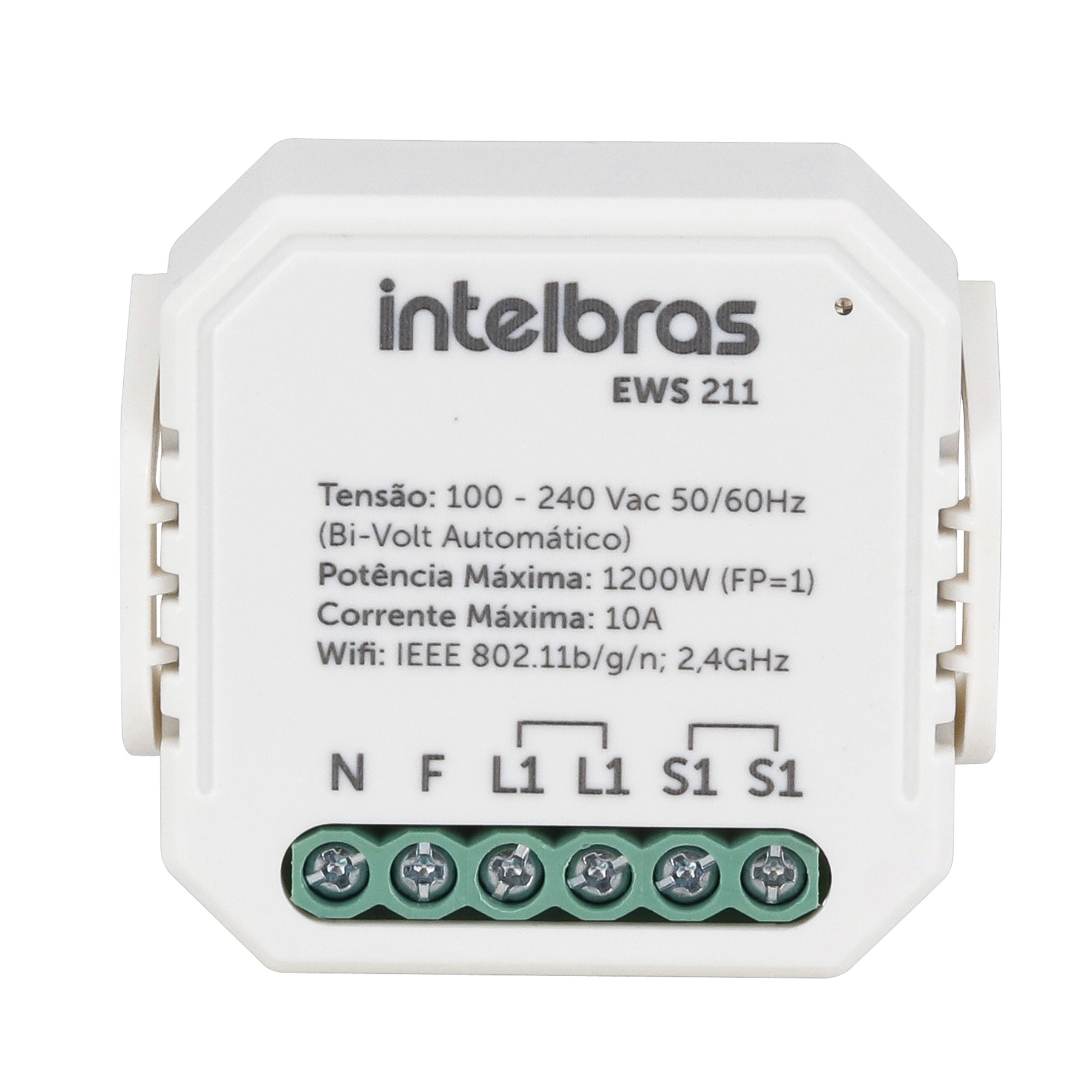 Interruptor Mini Controlador Smart Wi-Fi com entrada para 1 interruptor Intelbras EWS 211
