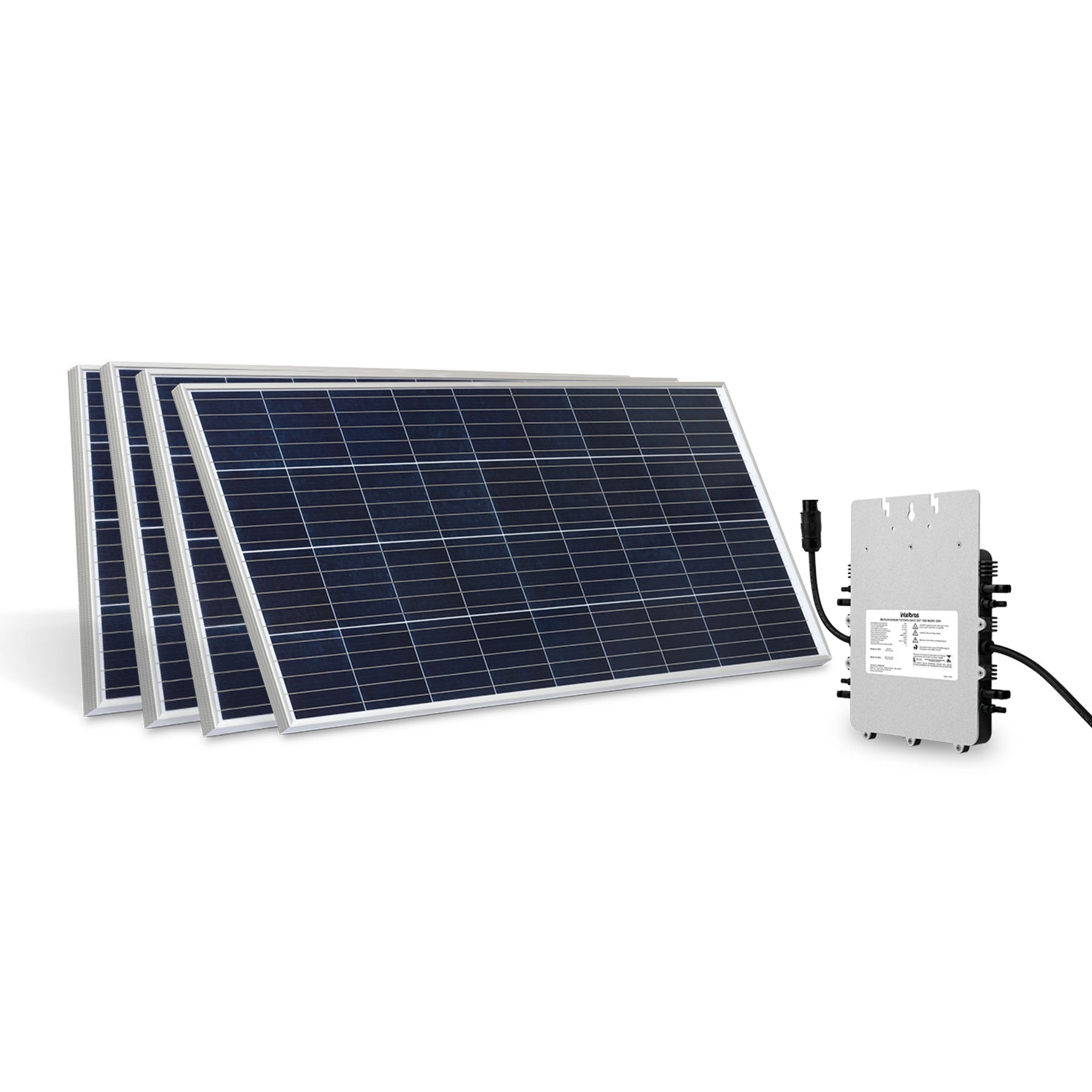 Kit Placa Solar 4 Placas para Telha Cerâmica 1200W 220V Intelbras