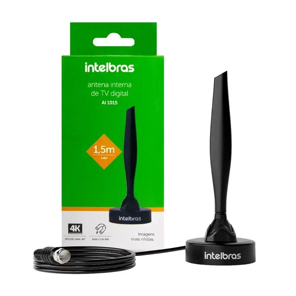 Antena Interna Tv Digital 4k Intelbras Uhf Full Hdtv AI1015